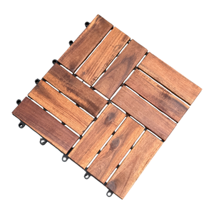 VICTORIA - 10pcs Modular Acacia Timber Decking Garden Flooring Tiles