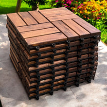 VICTORIA - 10pcs Modular Acacia Timber Decking Garden Flooring Tiles
