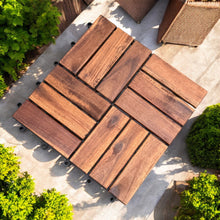 VICTORIA - 10pcs Modular Acacia Timber Decking Garden Flooring Tiles