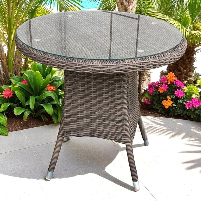 DONVALE - Balcony Patio Wicker Round Coffee Table (DIA80xH73cm)