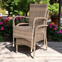 DONVALE stackable wicker chairs on a wooden deck (set of 2) - DECOR STAR