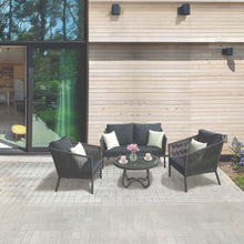 ELTHAM 4-seater outdoor patio set with chairs and a table on a patio area - DECOR STAR