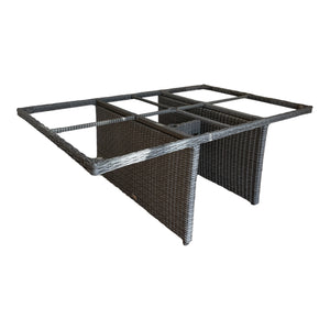 ELWOOD - Outdoor Wicker Large Rectangle Dining Table (W195xD125xH70cm)