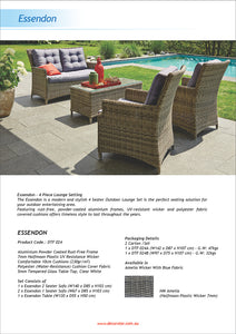 ESSENDON - Outdoor Wicker Rectangle Coffee Table (W120xD55xH50cm)