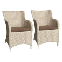 EPPING - Set of 2 Outdoor PE Wicker Balcony Chairs with Cushions