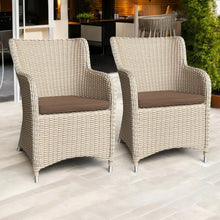 EPPING - Set of 2 Outdoor PE Wicker Balcony Chairs with Cushions