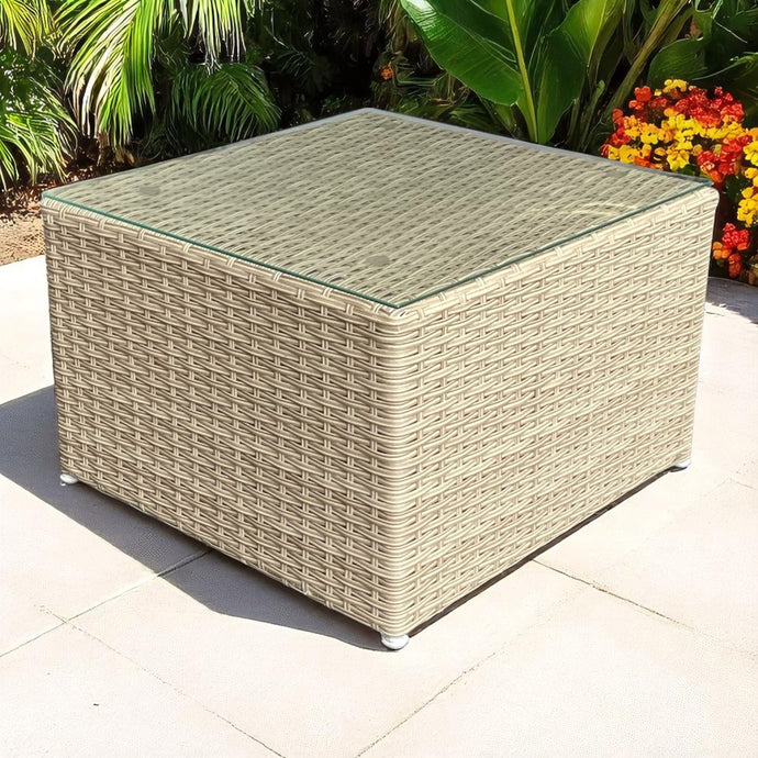 EPPING - Outdoor PE Wicker Balcony Square Coffee Table (L65xW65xH42cm)