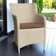 EPPING PE wicker armchair with brown seating cushion