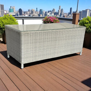 ESSENDON - Outdoor PE Wicker Rectangle Coffee Table (L120xW55xH50cm)
