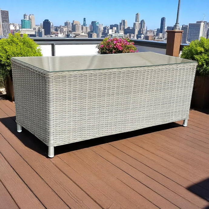 ESSENDON - Outdoor PE Wicker Rectangle Coffee Table (L120xW55xH50cm)