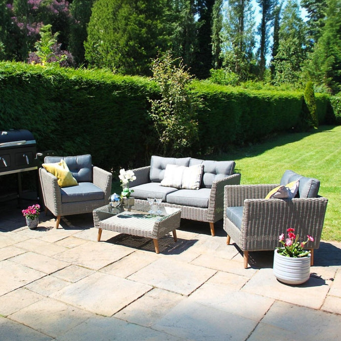 Fairhaven Set- 4 Seater Outdoor Wicker Lounge Set