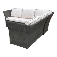 HAMPTON - Outdoor Wicker Corner Lounge with Ottomans Footstools