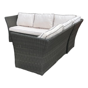 HAMPTON - Outdoor Wicker Corner Lounge with Ottomans Footstools