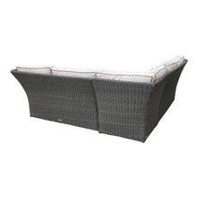 HAMPTON - Outdoor Wicker Corner Lounge with Ottomans Footstools