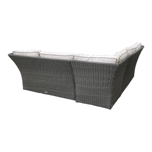 HAMPTON - Outdoor Wicker Corner Lounge with Ottomans Footstools