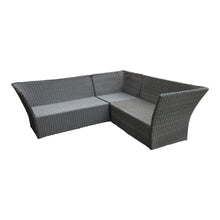 HAMPTON - Outdoor Wicker Corner Lounge with Ottomans Footstools