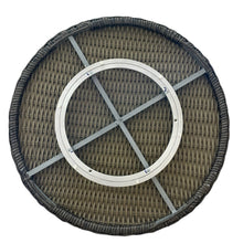 Wicker w/ Glasstop Rotating Serving Plate Lazy Susan (60cm) for Dining Table