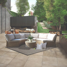 MALVERN 6-seater outdoor patio with wicker sectional sofa and coffee table - DECOR STAR