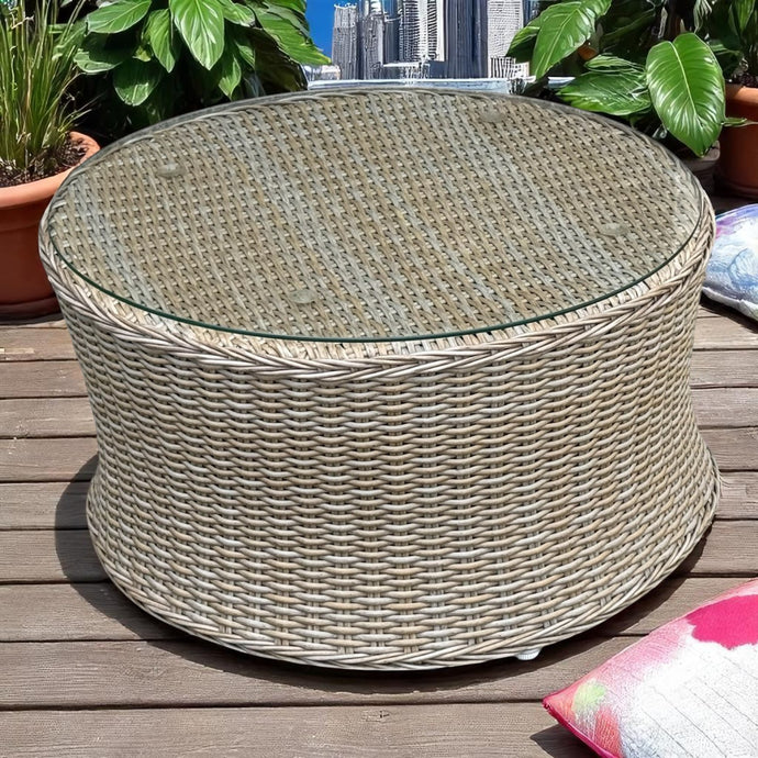 MALVERN - Outdoor Wicker Round Coffee Table (DIA64x35cm)