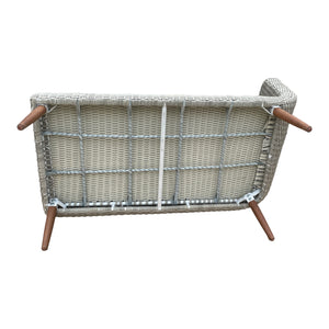 MITCHAM - 5 Seater Outdoor Timber Wicker Corner Lounge (No Table)