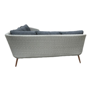 MITCHAM - 5 Seater Timber Wicker Corner Lounge Set