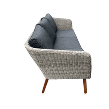 MORNINGTON - 5 Seater Outdoor Timber Legs Wicker Lounge (No Table)