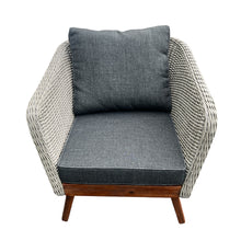 MORNINGTON - 5 Seater Outdoor Timber Legs Wicker Lounge (No Table)