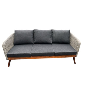 MORNINGTON - Triple Seater Outdoor Wicker Timber Sofa
