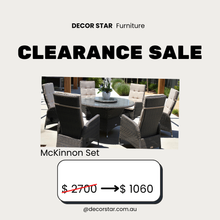 McKinnon 6-Seater Outdoor Wicker Recliner Dining Set with Round Table (Lazy-Susan Extra)