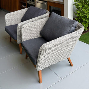 MORNINGTON - Single Seater Wicker Timber Sofa (Set of 2)