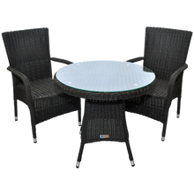 NIDDRIE - 5 Piece Outdoor Round Coffee Table and Stacking Armchair Set