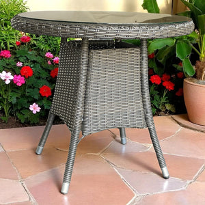 NIDDRIE - Outdoor Wicker 80cm Round Coffee Table (DIA80xH73cm)