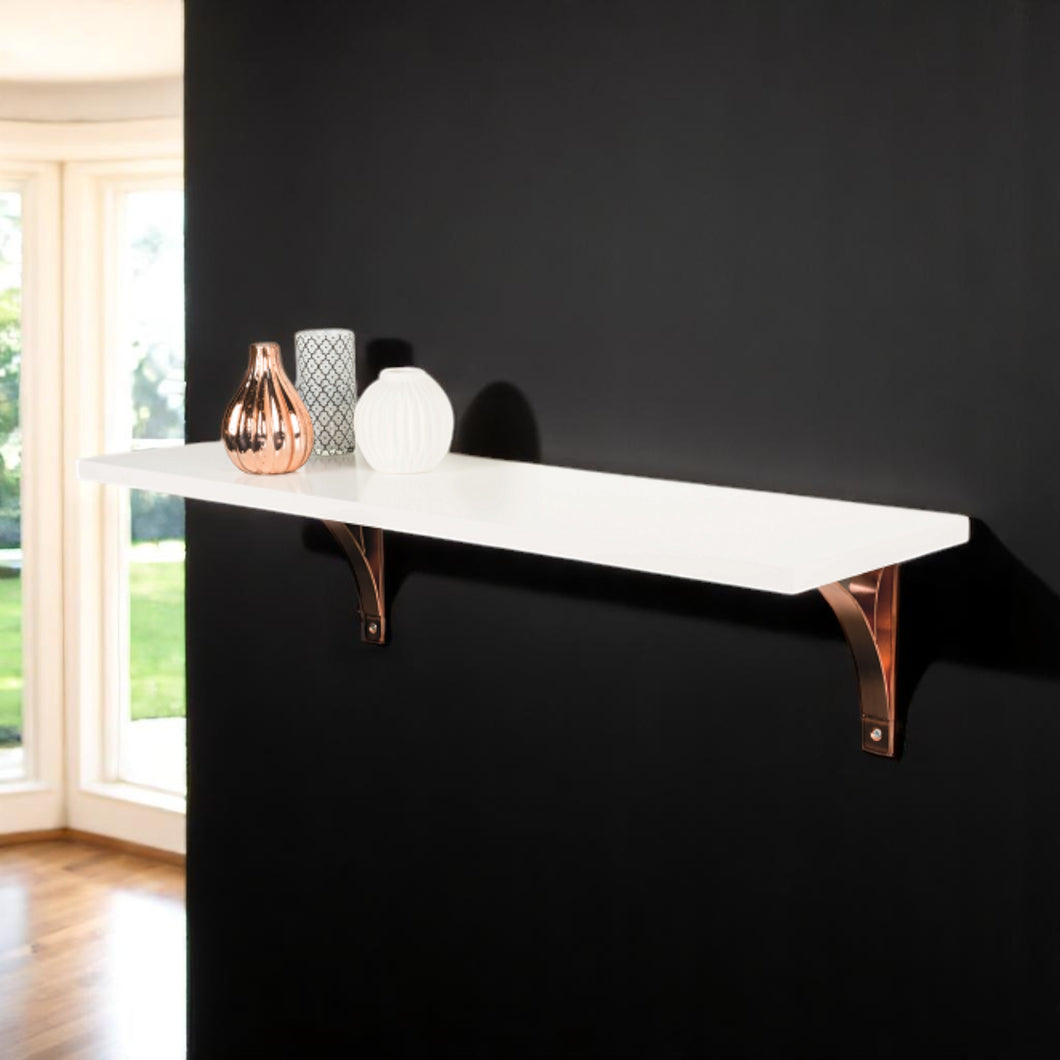 Set of 2 PRINCE COPPER 19.5cm Wall Mounted Shelf Brackets
