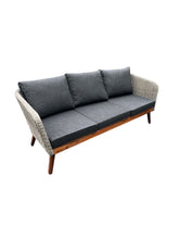 MORNINGTON - Triple Seater Outdoor Wicker Timber Sofa