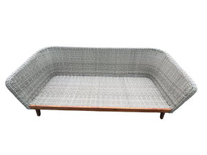 MORNINGTON - 5 Seater Outdoor Timber Table Wicker Lounge Set