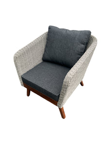 MORNINGTON - 5 Seater Outdoor Timber Table Wicker Lounge Set