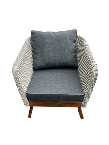 MORNINGTON - 5 Seater Outdoor Timber Table Wicker Lounge Set