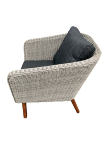 MORNINGTON - 5 Seater Outdoor Timber Table Wicker Lounge Set