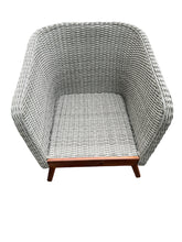 MORNINGTON - 5 Seater Outdoor Timber Table Wicker Lounge Set
