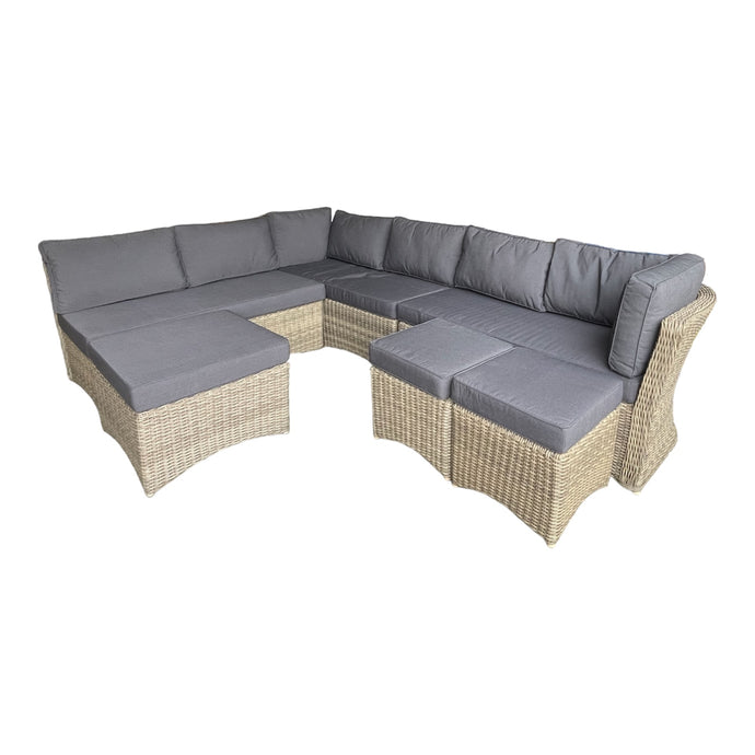BRIGHTON - 8 Seater Outdoor Wicker Corner Lounge Sofa