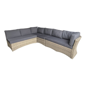 BRIGHTON - 8 Seater Outdoor Wicker Rectangle Table Lounge Set