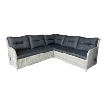 Armadale Outdoor PE Wicker Reclining Corner Lounge Set with Ottomans