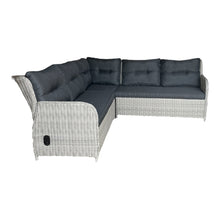 Armadale Outdoor PE Wicker Reclining Corner Lounge Set with Ottomans