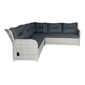 Armadale Outdoor PE Wicker Reclining Corner Lounge Set with Ottomans