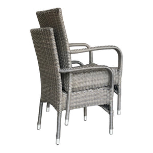 NIDDRIE - 5 Piece Outdoor Round Coffee Table and Stacking Armchair Set