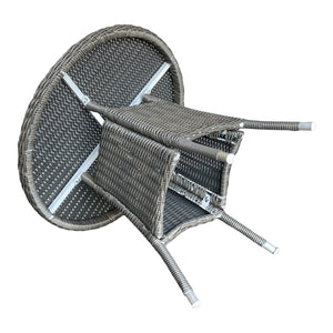 NIDDRIE - 5 Piece Outdoor Round Coffee Table and Stacking Armchair Set
