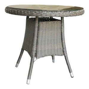 NIDDRIE - 5 Piece Outdoor Round Coffee Table and Stacking Armchair Set
