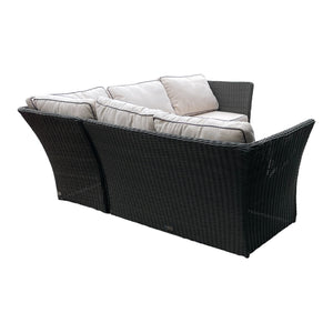 HAMPTON - Stylish Outdoor Wicker Square Table Dining Lounge Set