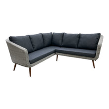 MITCHAM - 5 Seater Timber Wicker Corner Lounge Set