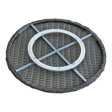 Outdoor Dining Table PE Wicker Large Round DIA140cm with Lazy Susan